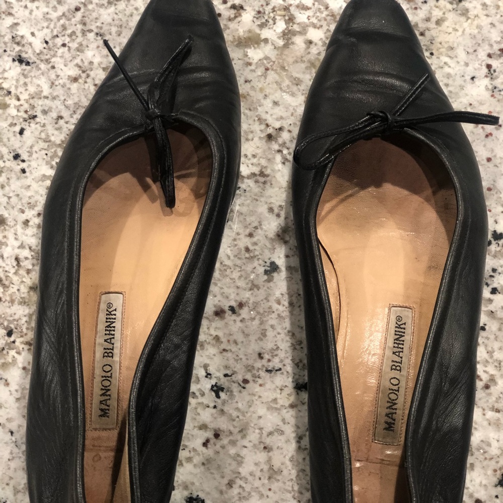 Manolo Blahnik Pointed Toe Ballet Flats